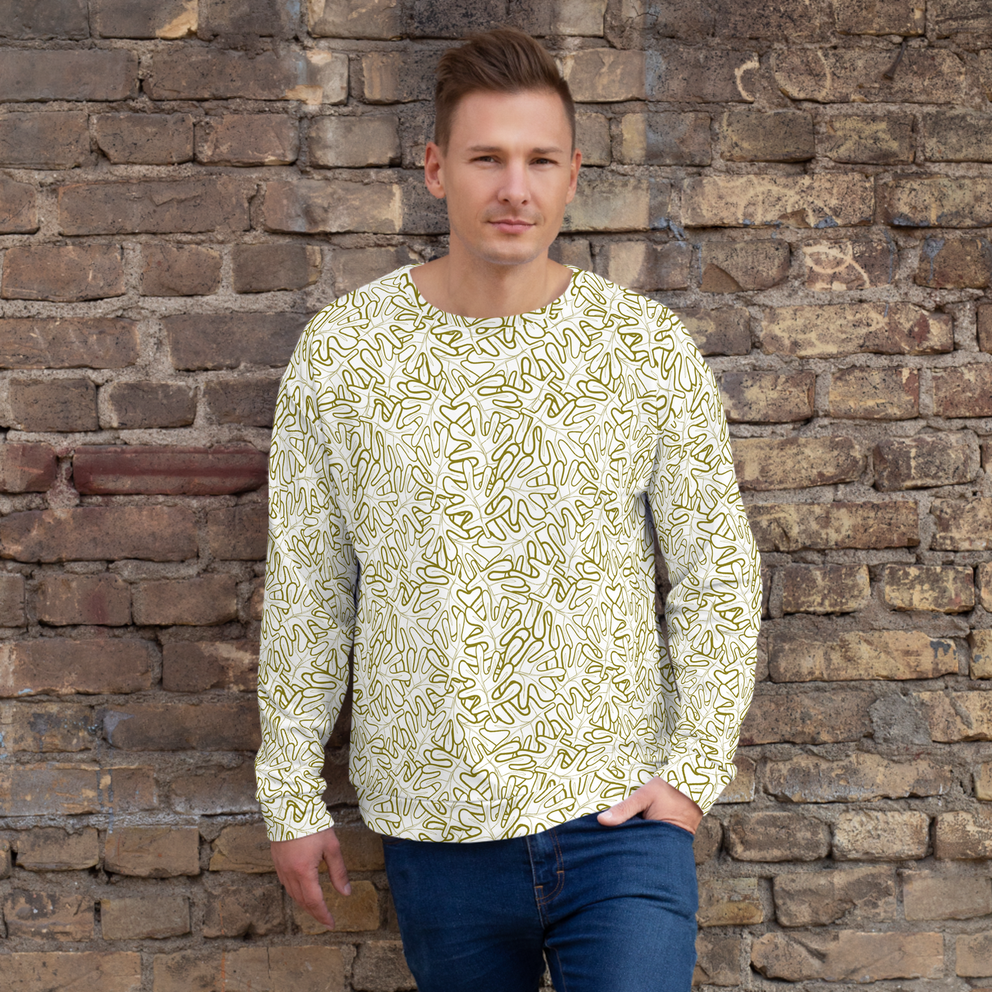 Colorful Fall Leaves | Seamless Patterns | All-Over Print Unisex Sweatshirt - #2