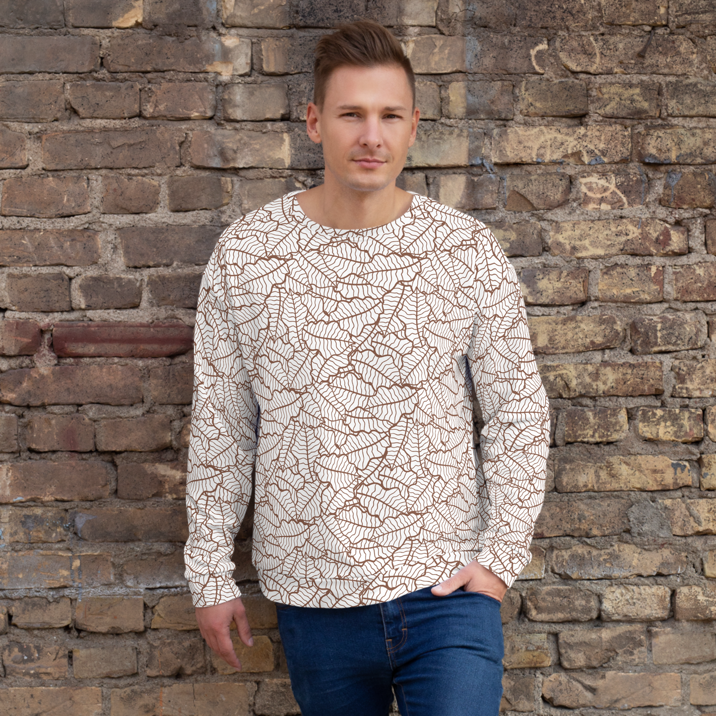 Colorful Fall Leaves | Seamless Patterns | All-Over Print Unisex Sweatshirt - #5
