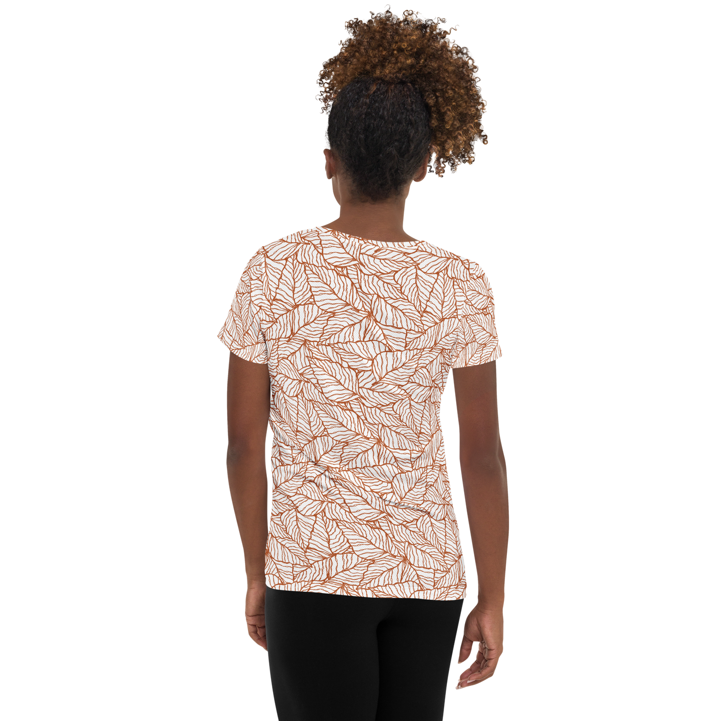 Colorful Fall Leaves | Seamless Patterns | All-Over Print Women's Athletic T-Shirt - #1