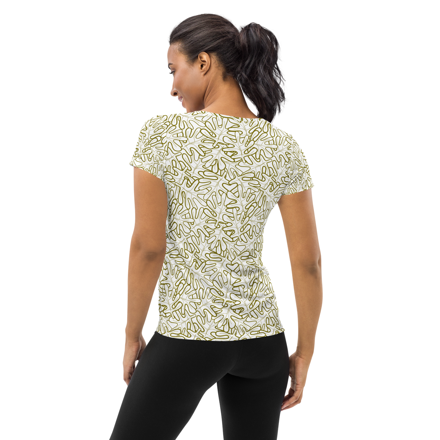 Colorful Fall Leaves | Seamless Patterns | All-Over Print Women's Athletic T-Shirt - #2