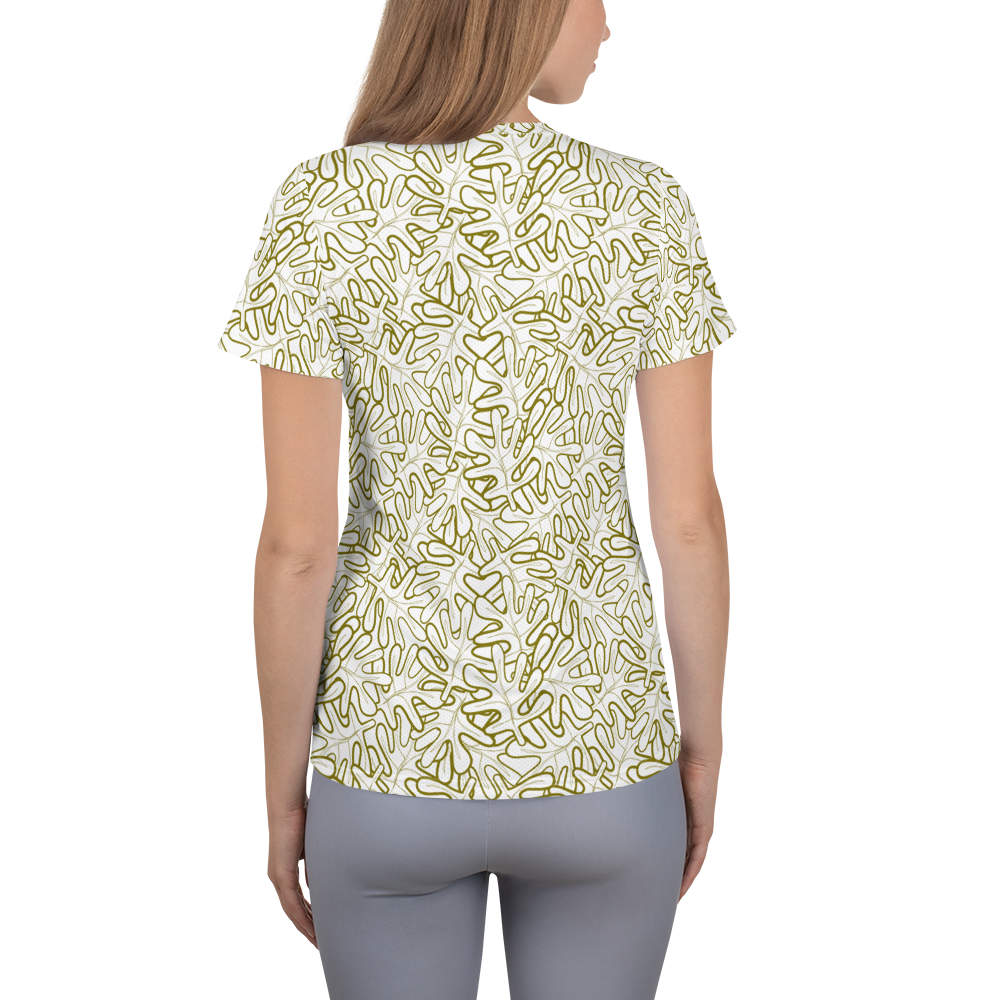 Colorful Fall Leaves | Seamless Patterns | All-Over Print Women's Athletic T-Shirt - #2