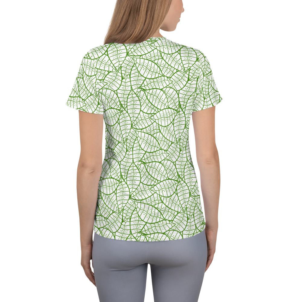Colorful Fall Leaves | Seamless Patterns | All-Over Print Women's Athletic T-Shirt - #4