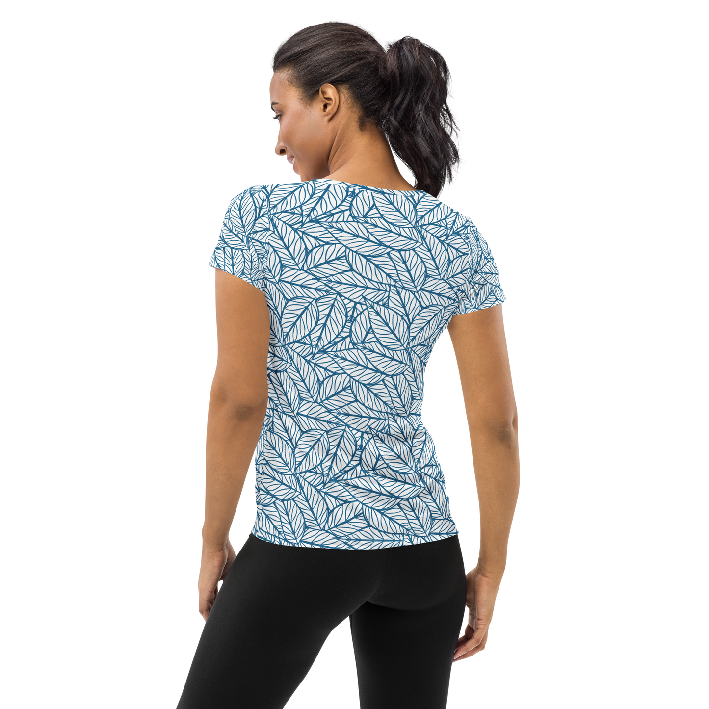 Colorful Fall Leaves | Seamless Patterns | All-Over Print Women's Athletic T-Shirt - #10