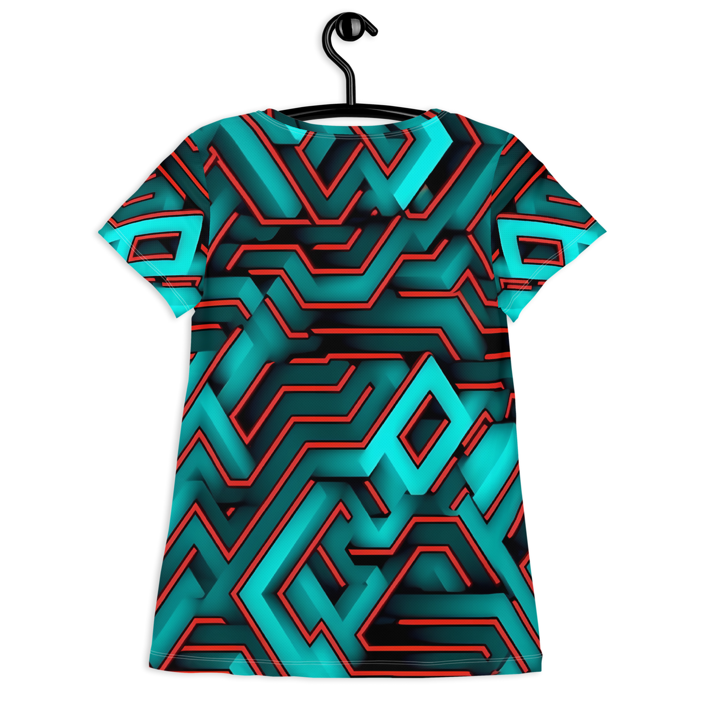 3D Maze Illusion | 3D Patterns | All-Over Print Women's Athletic T-Shirt - #2