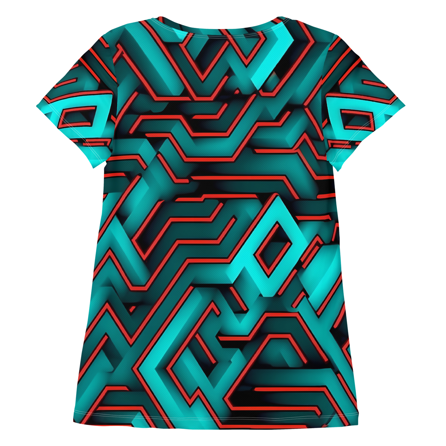 3D Maze Illusion | 3D Patterns | All-Over Print Women's Athletic T-Shirt - #2