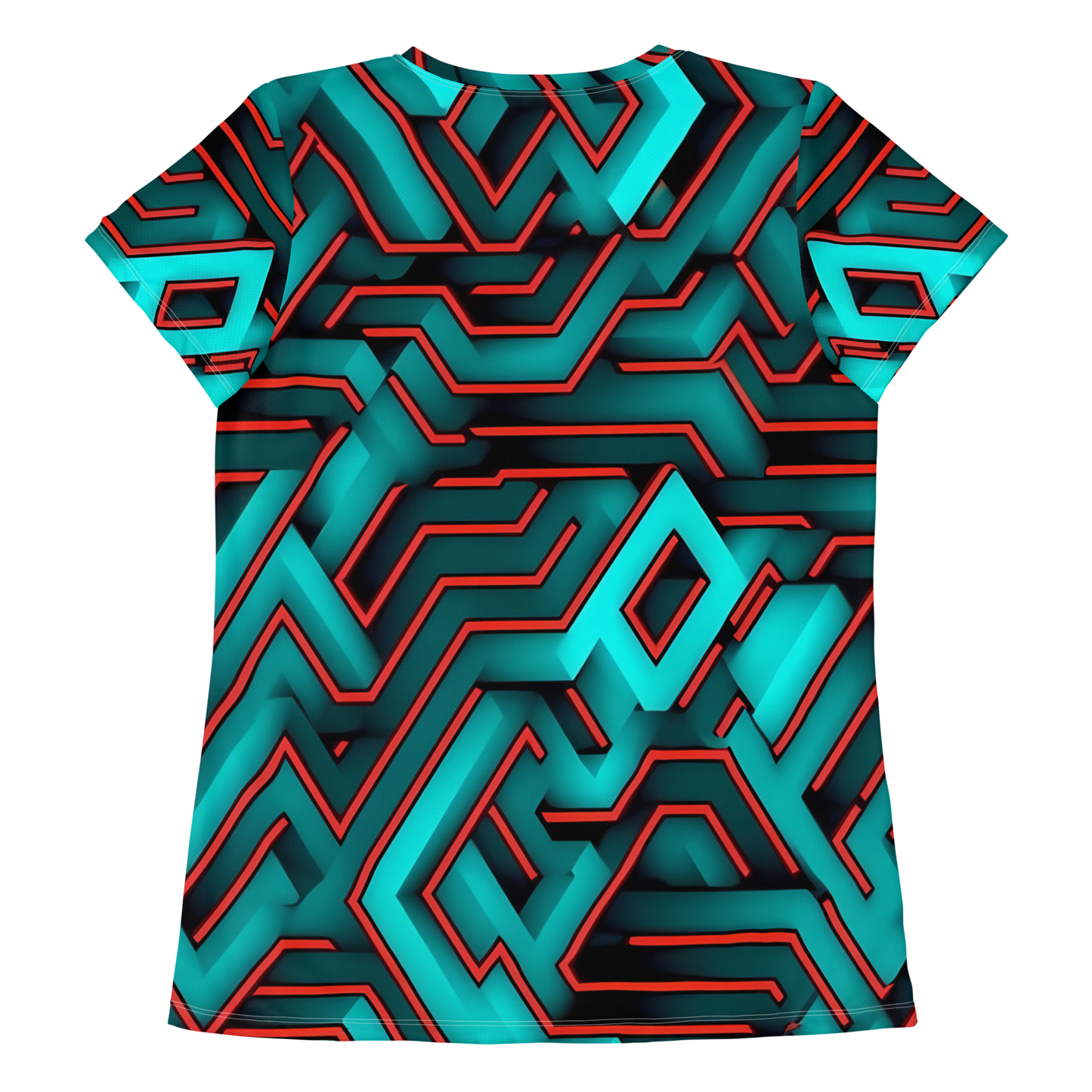 3D Maze Illusion | 3D Patterns | All-Over Print Women's Athletic T-Shirt - #2