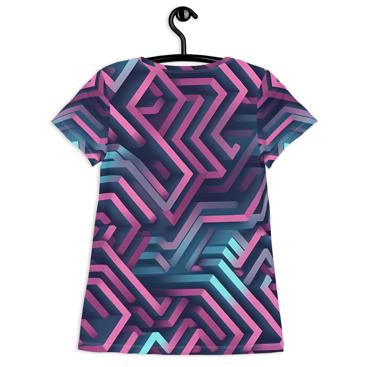 3D Maze Illusion | 3D Patterns | All-Over Print Women's Athletic T-Shirt - #4