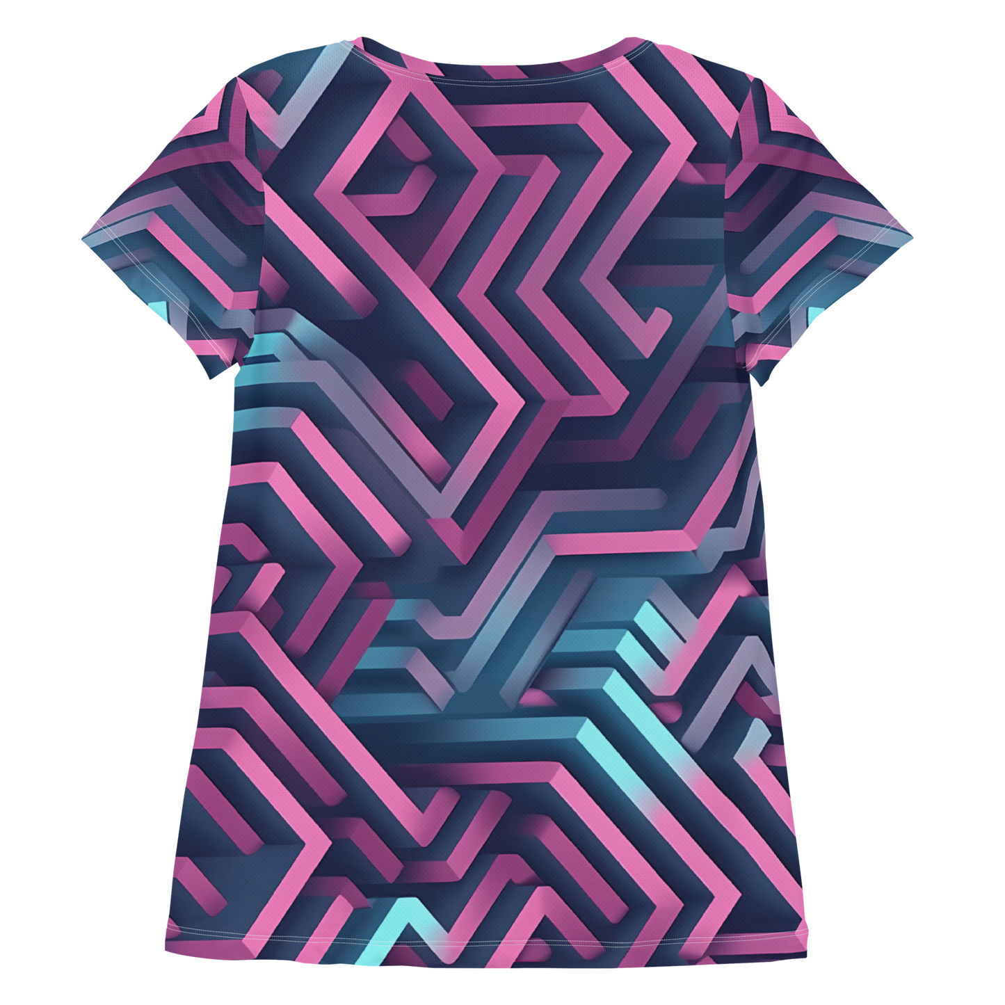 3D Maze Illusion | 3D Patterns | All-Over Print Women's Athletic T-Shirt - #4