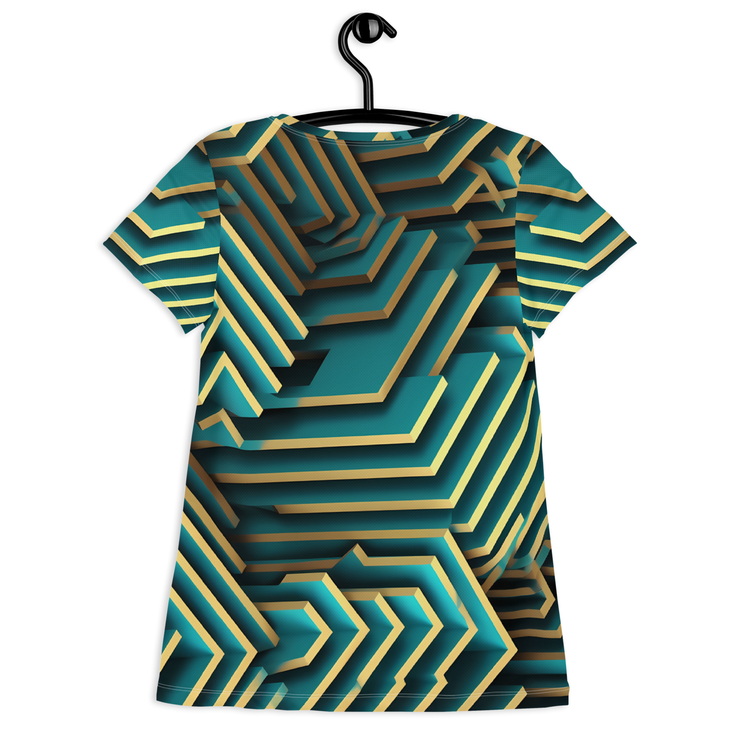 3D Maze Illusion | 3D Patterns | All-Over Print Women's Athletic T-Shirt - #5