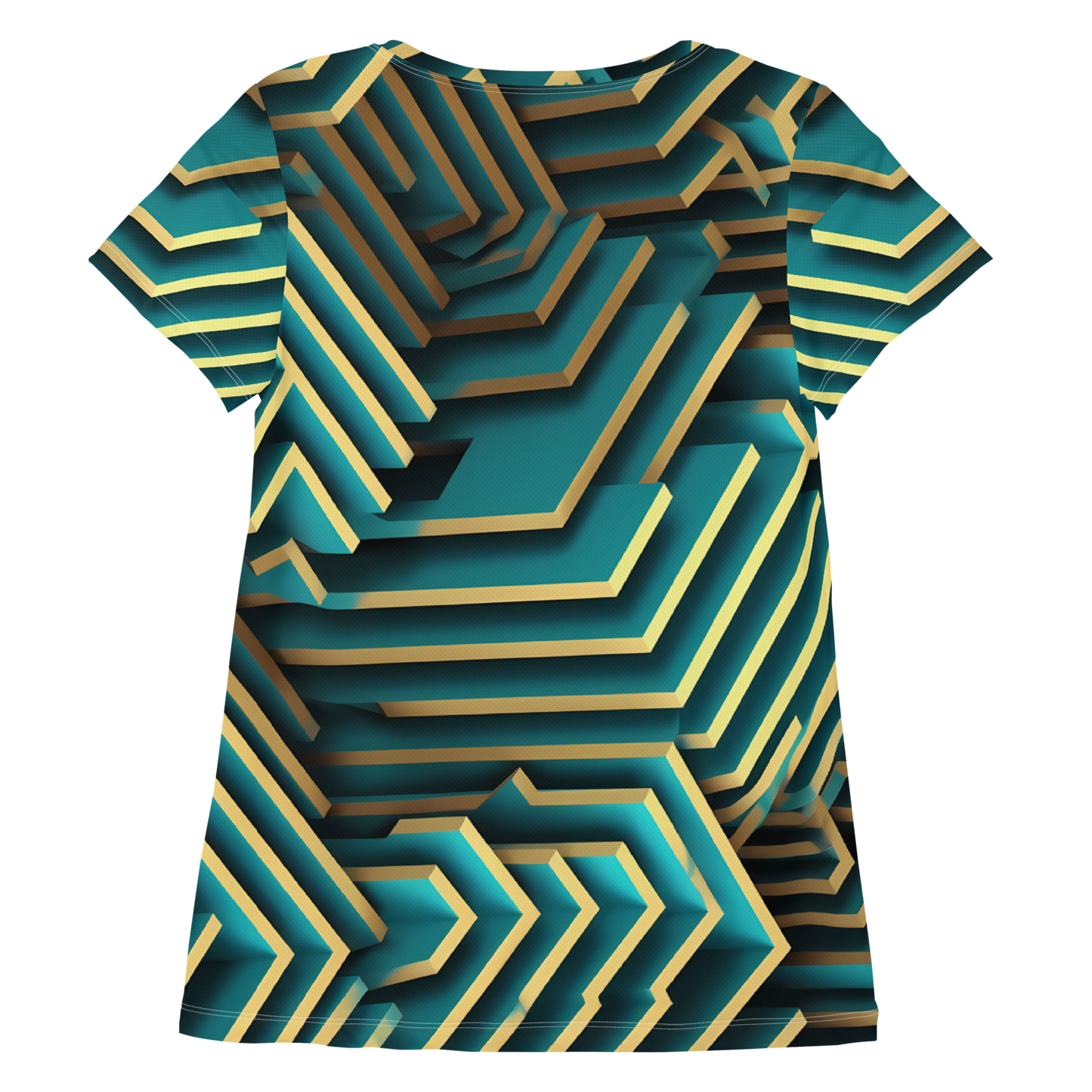 3D Maze Illusion | 3D Patterns | All-Over Print Women's Athletic T-Shirt - #5