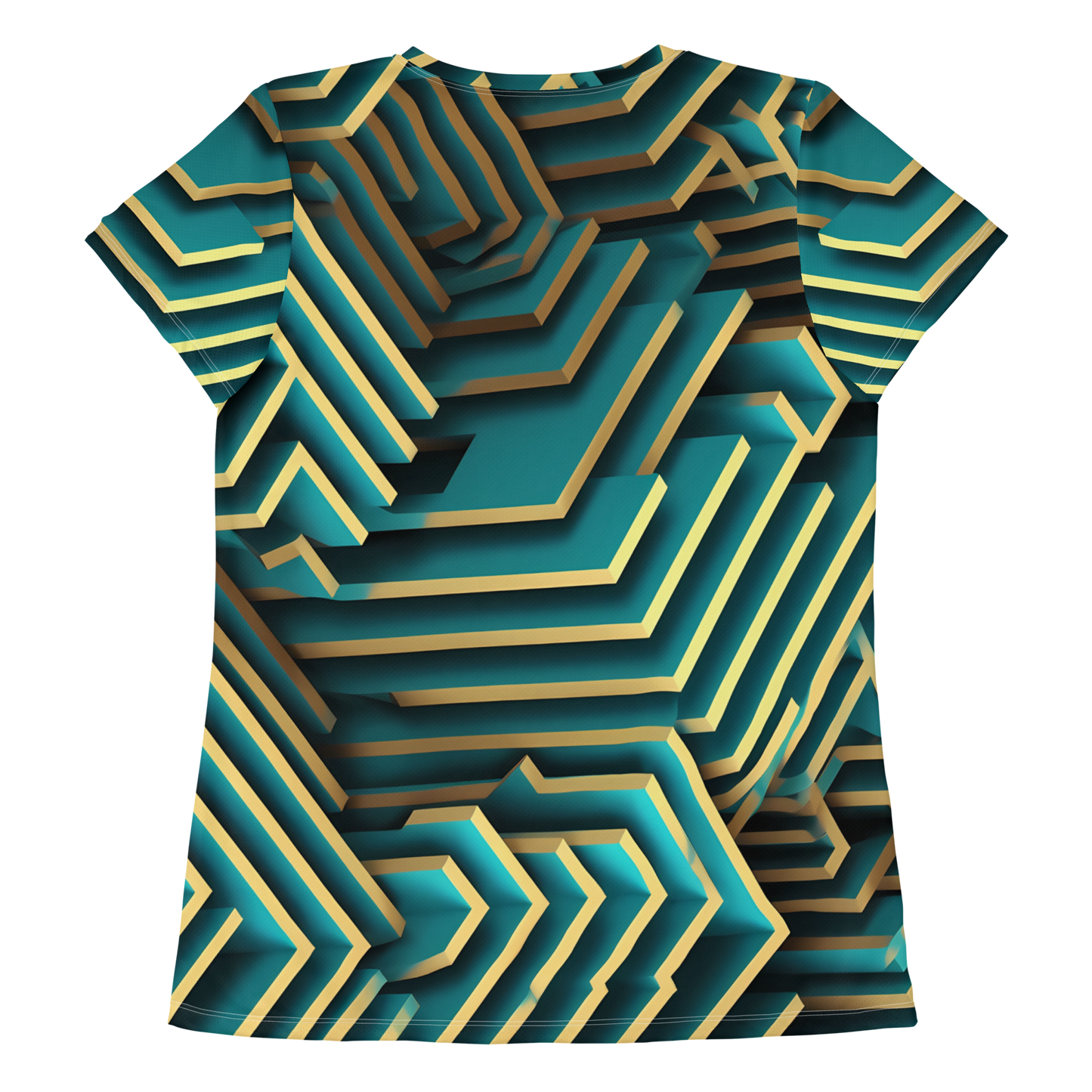 3D Maze Illusion | 3D Patterns | All-Over Print Women's Athletic T-Shirt - #5