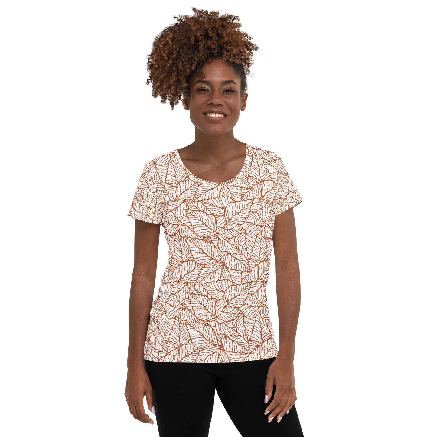 Colorful Fall Leaves | Seamless Patterns | All-Over Print Women's Athletic T-Shirt - #1