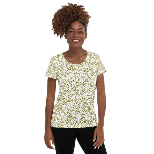 Colorful Fall Leaves | Seamless Patterns | All-Over Print Women's Athletic T-Shirt - #2