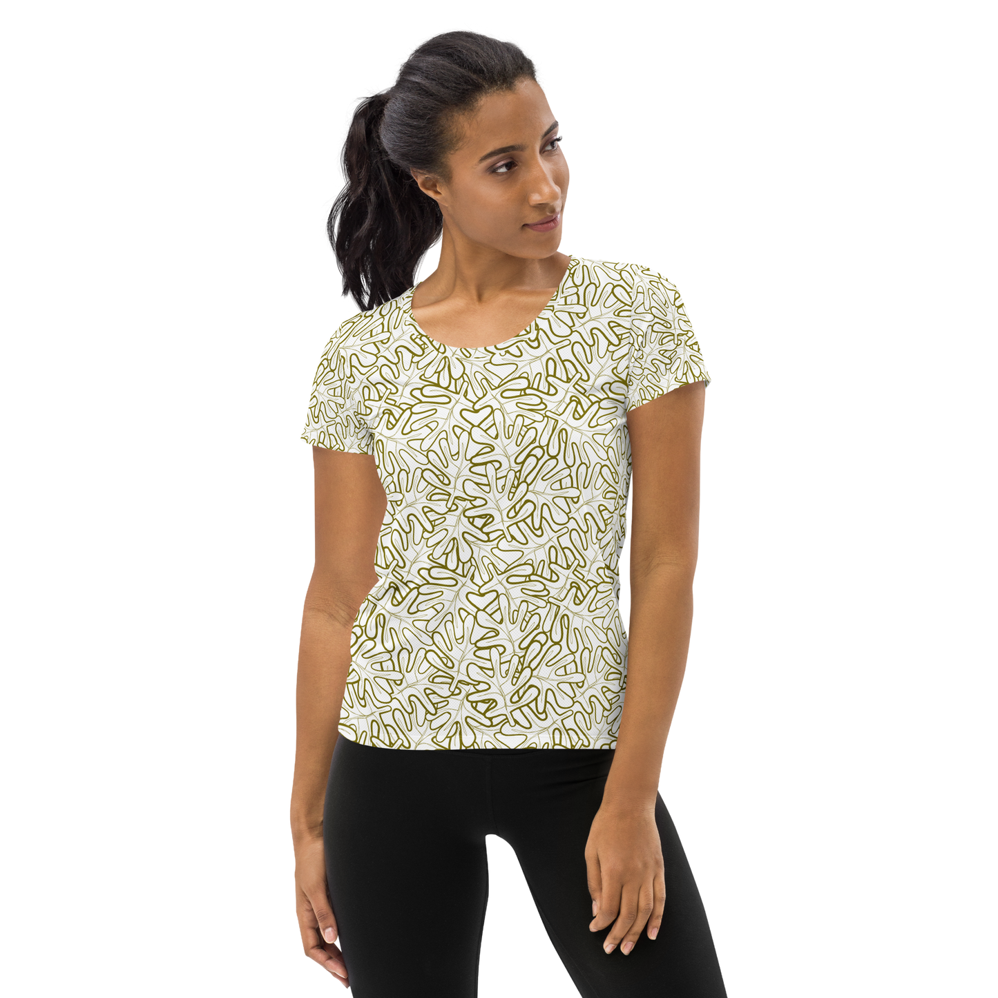 Colorful Fall Leaves | Seamless Patterns | All-Over Print Women's Athletic T-Shirt - #2