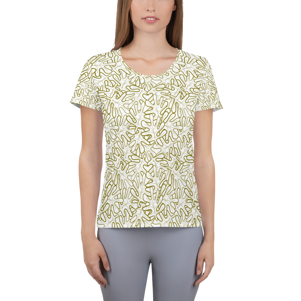 Colorful Fall Leaves | Seamless Patterns | All-Over Print Women's Athletic T-Shirt - #2