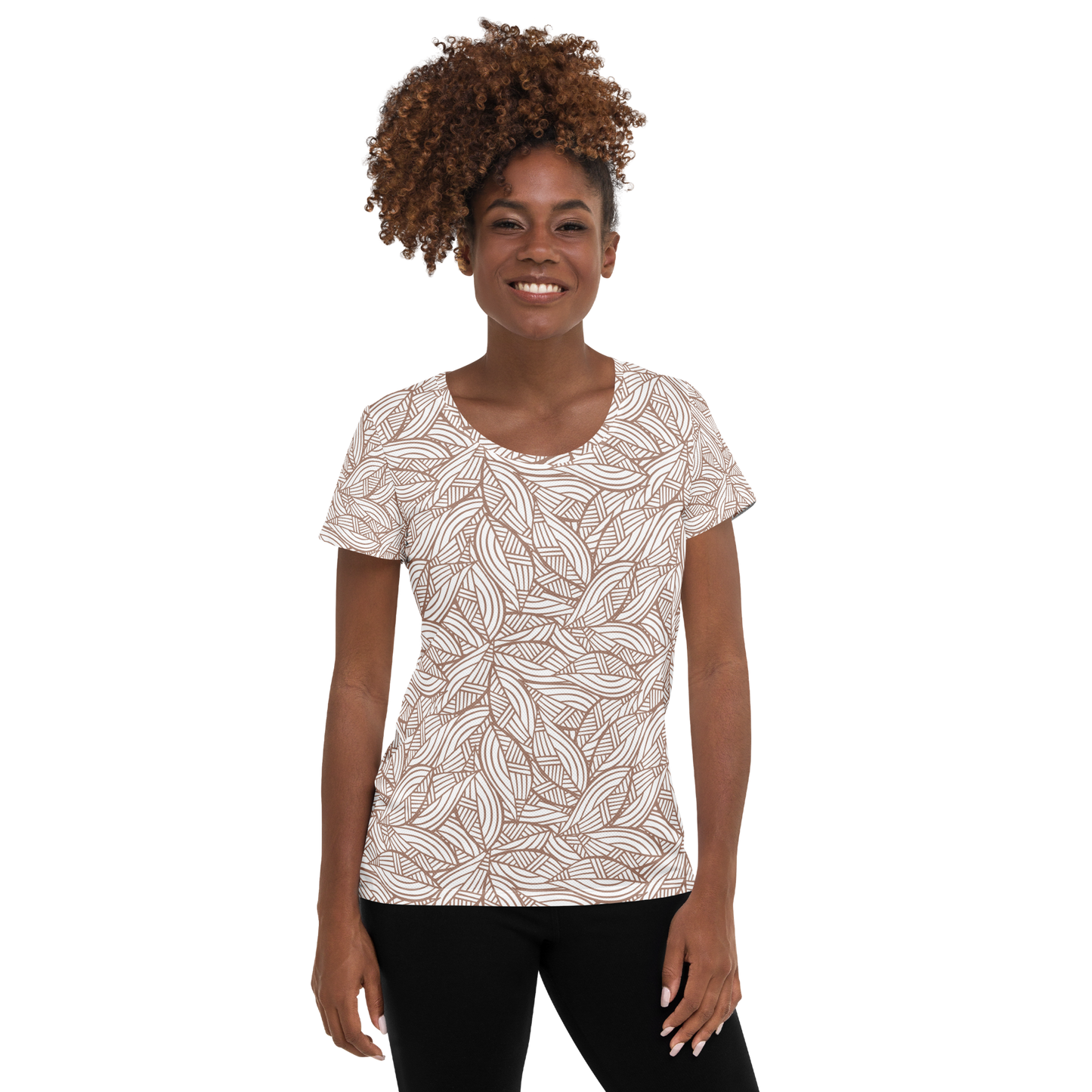 Colorful Fall Leaves | Seamless Patterns | All-Over Print Women's Athletic T-Shirt - #3