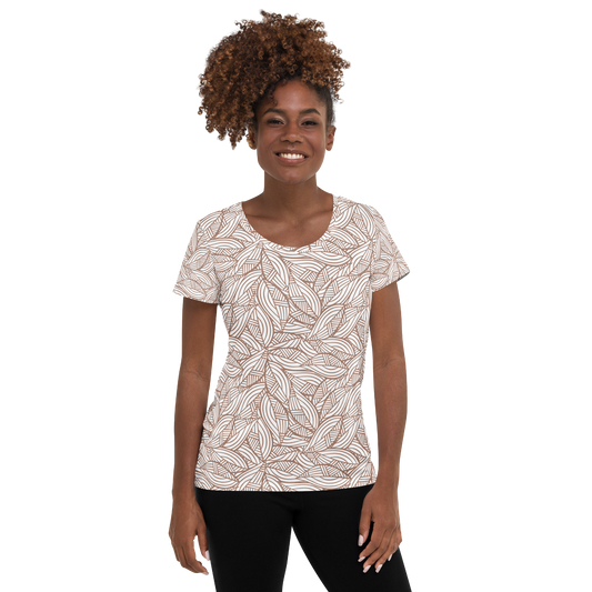 Colorful Fall Leaves | Seamless Patterns | All-Over Print Women's Athletic T-Shirt - #3
