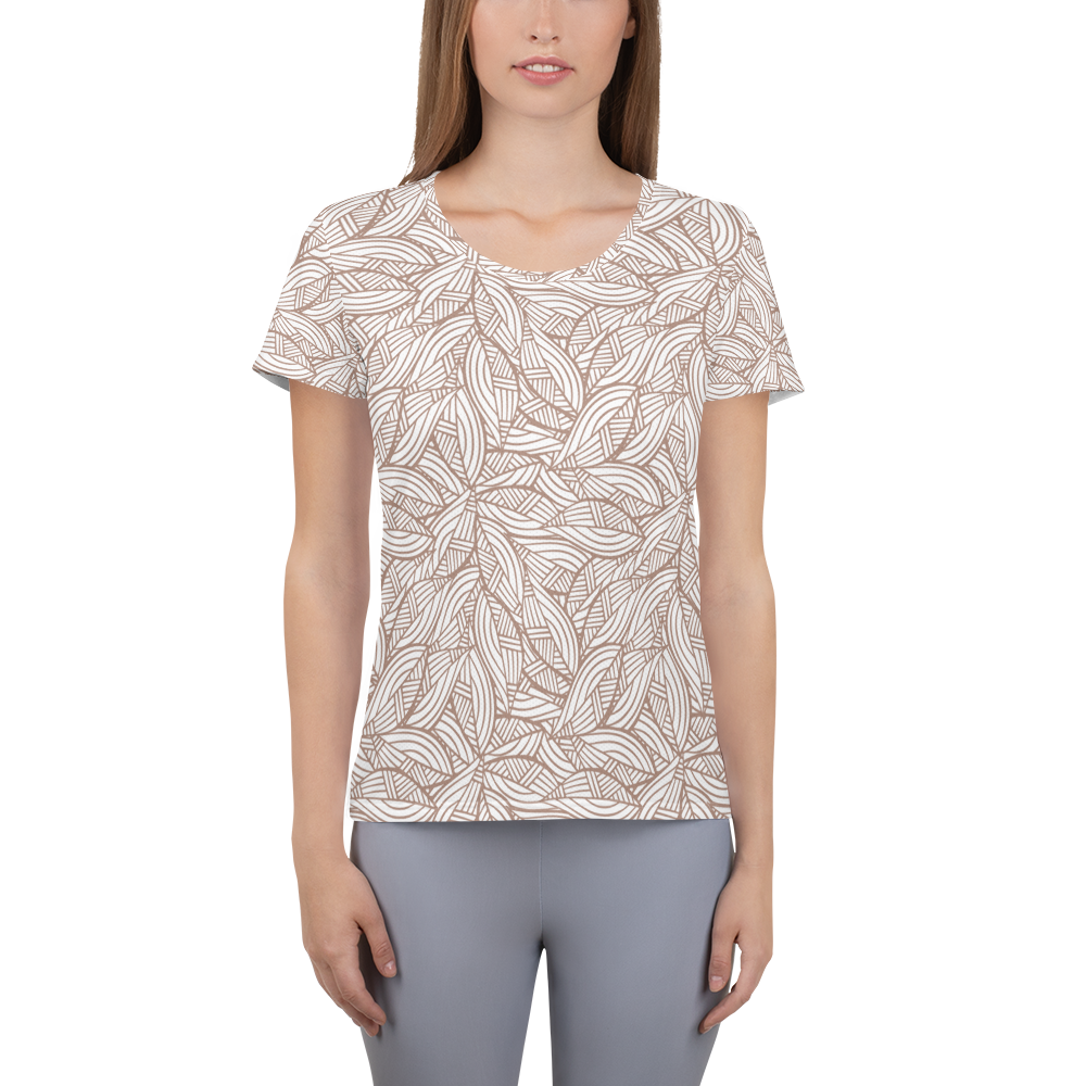 Colorful Fall Leaves | Seamless Patterns | All-Over Print Women's Athletic T-Shirt - #3