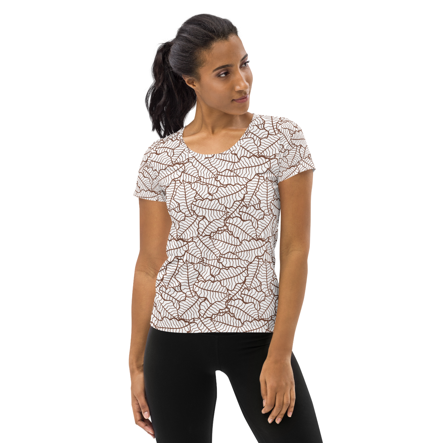 Colorful Fall Leaves | Seamless Patterns | All-Over Print Women's Athletic T-Shirt - #5
