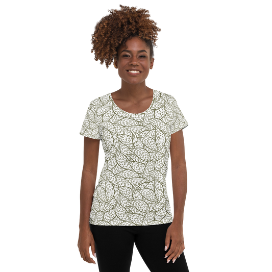 Colorful Fall Leaves | Seamless Patterns | All-Over Print Women's Athletic T-Shirt - #6