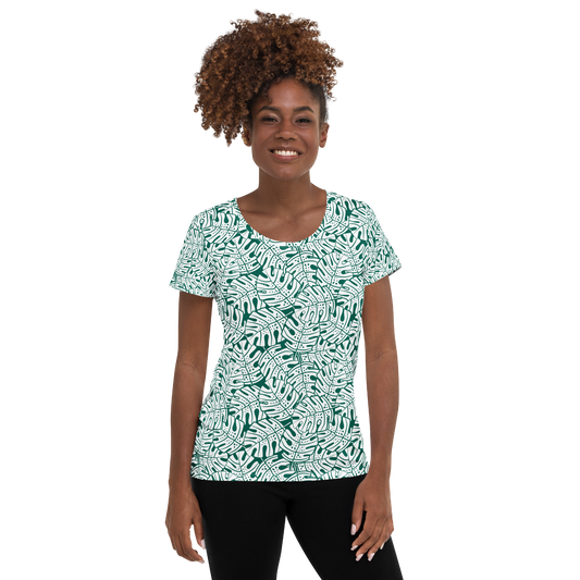 Colorful Fall Leaves | Seamless Patterns | All-Over Print Women's Athletic T-Shirt - #9