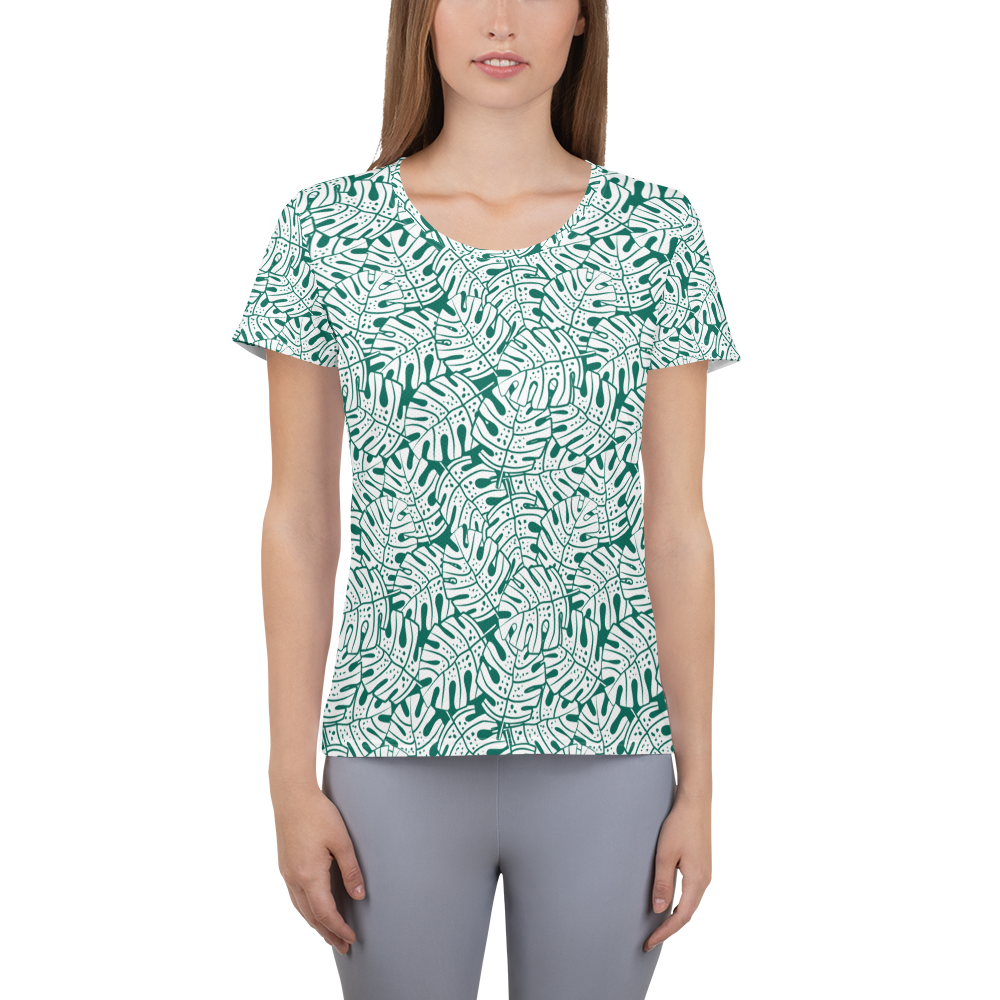 Colorful Fall Leaves | Seamless Patterns | All-Over Print Women's Athletic T-Shirt - #9