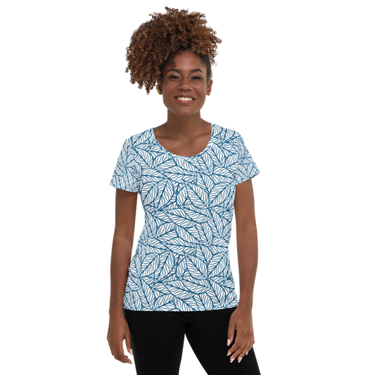 Colorful Fall Leaves | Seamless Patterns | All-Over Print Women's Athletic T-Shirt - #10