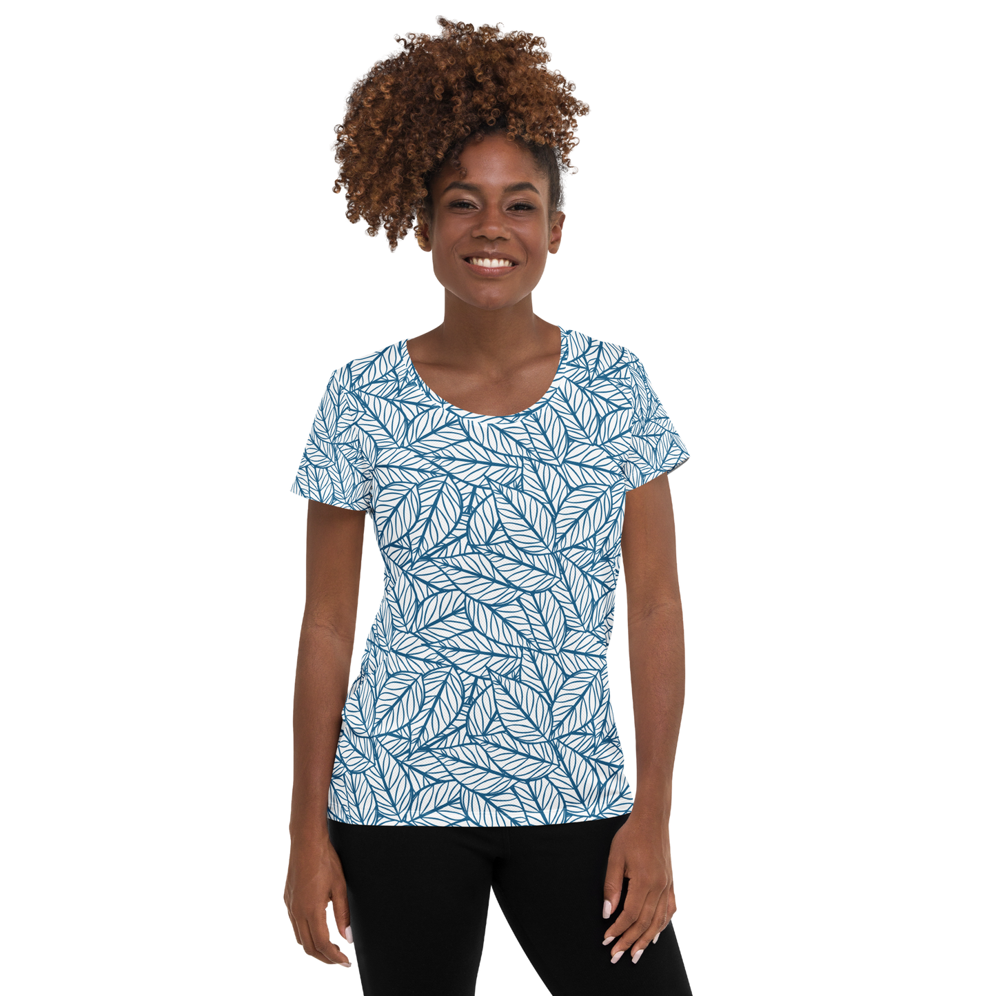 Colorful Fall Leaves | Seamless Patterns | All-Over Print Women's Athletic T-Shirt - #10