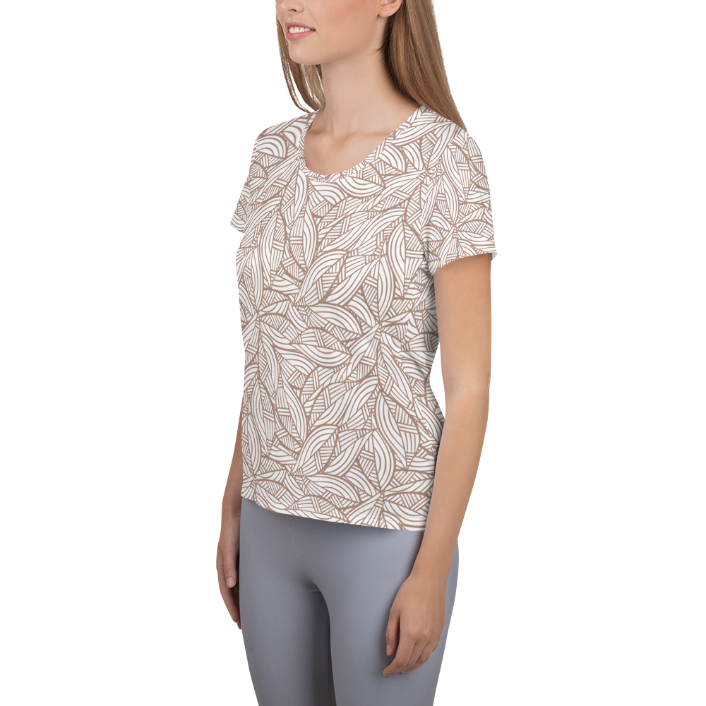 Colorful Fall Leaves | Seamless Patterns | All-Over Print Women's Athletic T-Shirt - #3