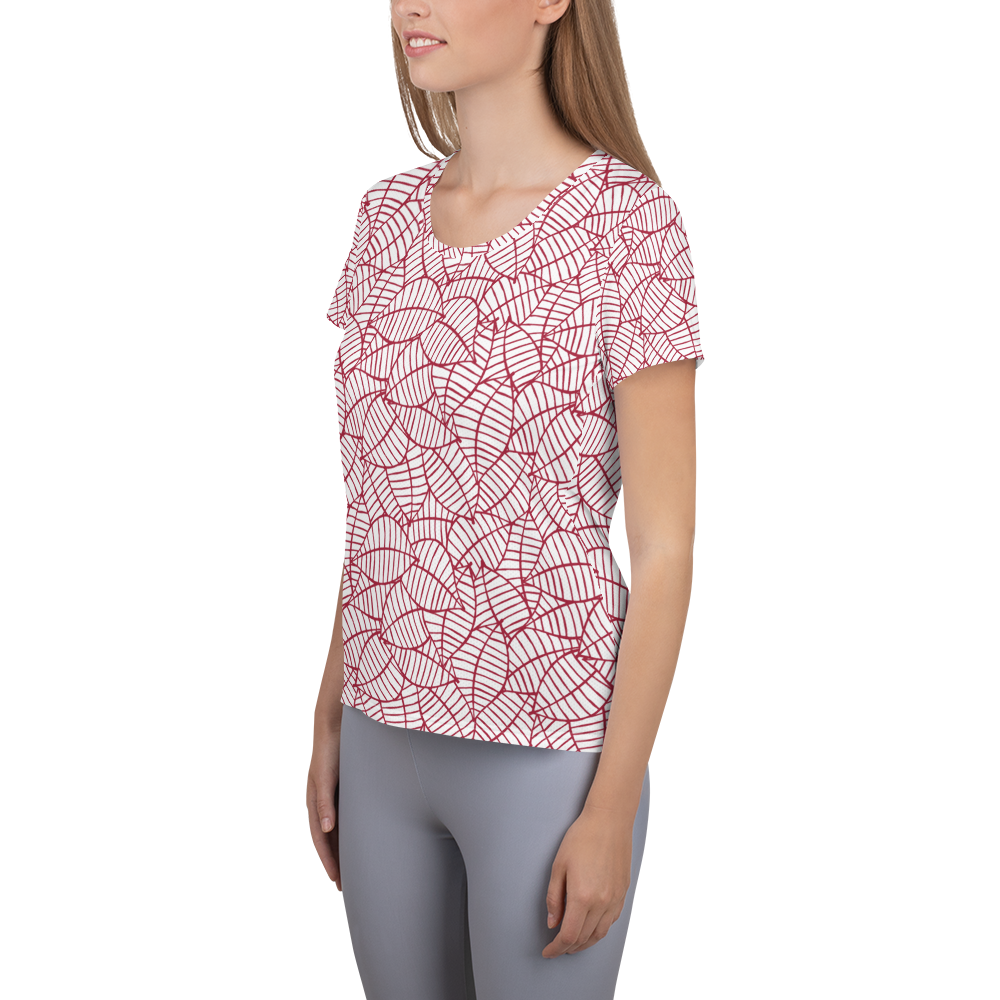 Colorful Fall Leaves | Seamless Patterns | All-Over Print Women's Athletic T-Shirt - #8