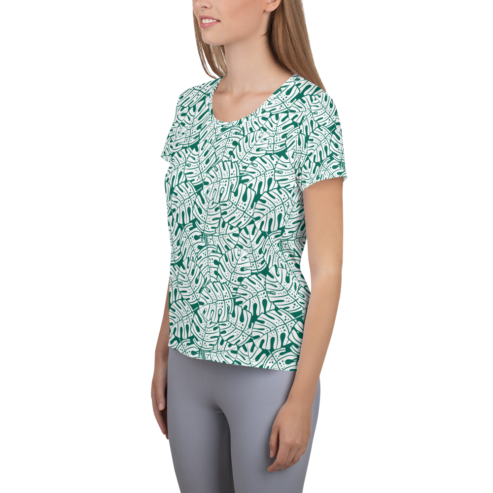 Colorful Fall Leaves | Seamless Patterns | All-Over Print Women's Athletic T-Shirt - #9