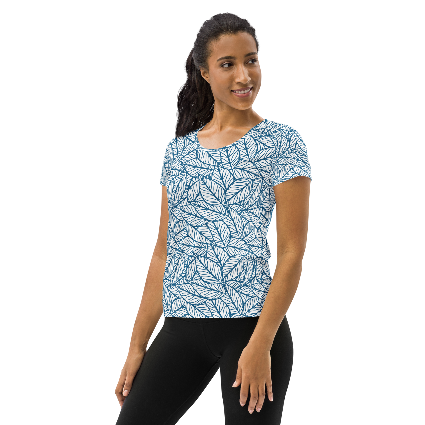 Colorful Fall Leaves | Seamless Patterns | All-Over Print Women's Athletic T-Shirt - #10