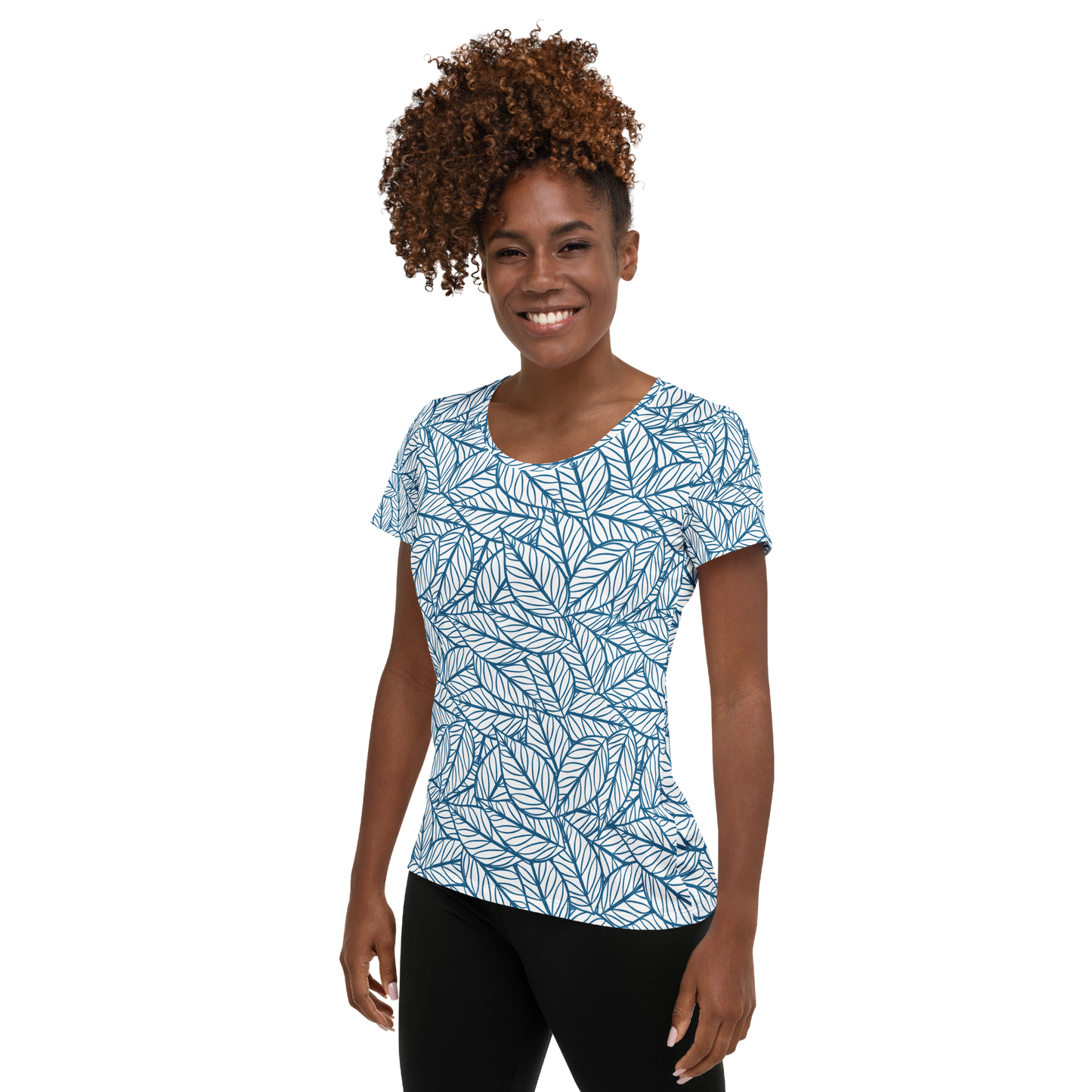 Colorful Fall Leaves | Seamless Patterns | All-Over Print Women's Athletic T-Shirt - #10