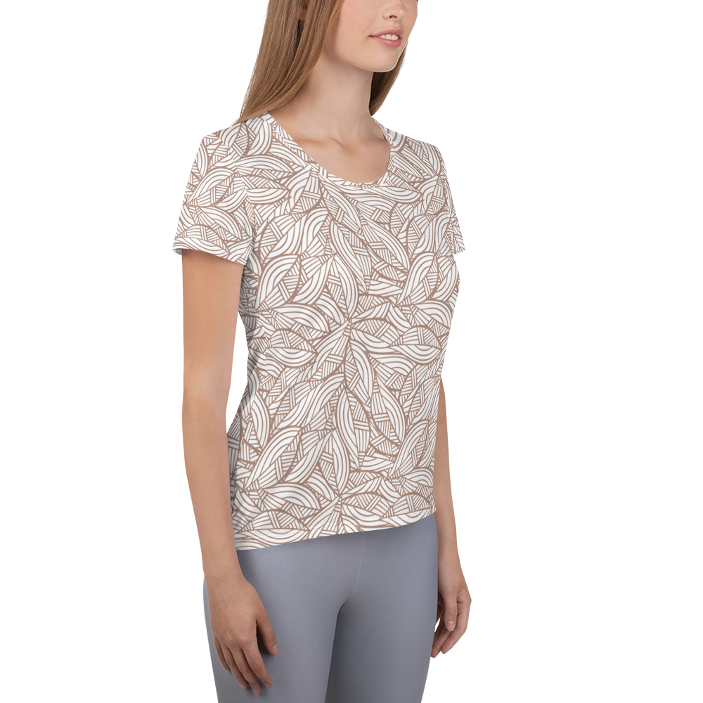 Colorful Fall Leaves | Seamless Patterns | All-Over Print Women's Athletic T-Shirt - #3