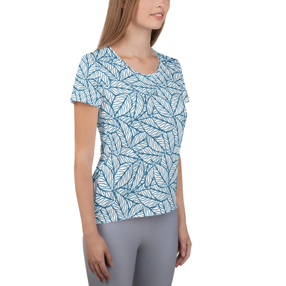 Colorful Fall Leaves | Seamless Patterns | All-Over Print Women's Athletic T-Shirt - #10