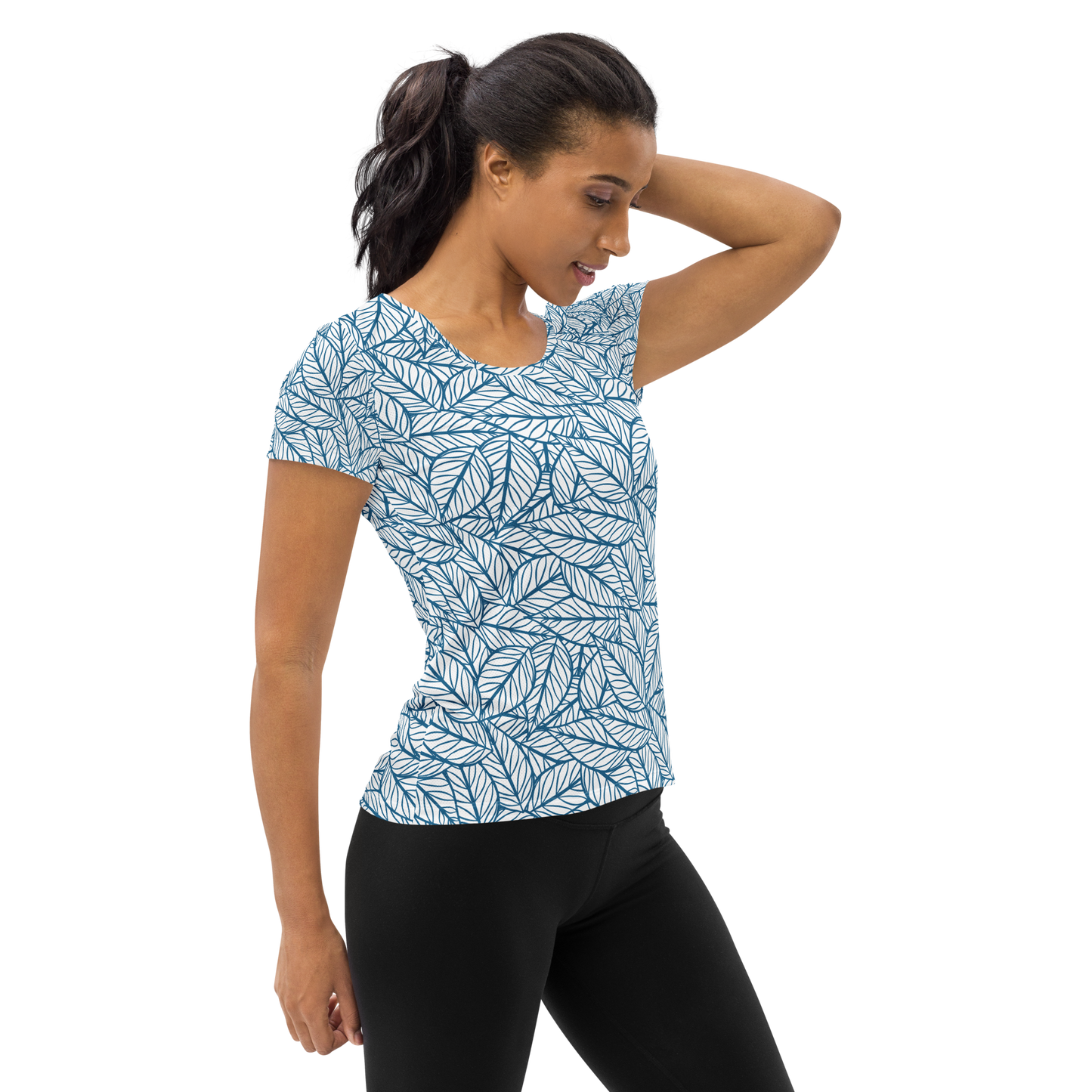 Colorful Fall Leaves | Seamless Patterns | All-Over Print Women's Athletic T-Shirt - #10