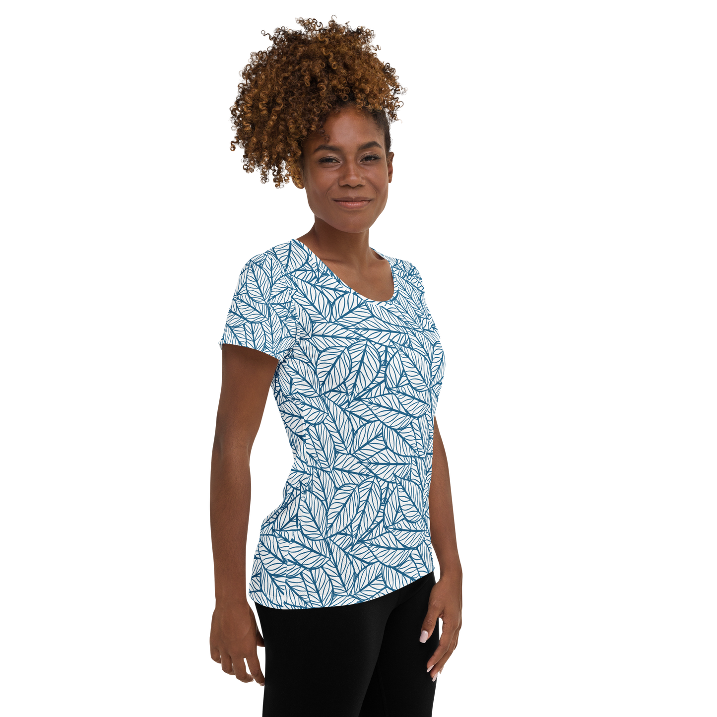 Colorful Fall Leaves | Seamless Patterns | All-Over Print Women's Athletic T-Shirt - #10