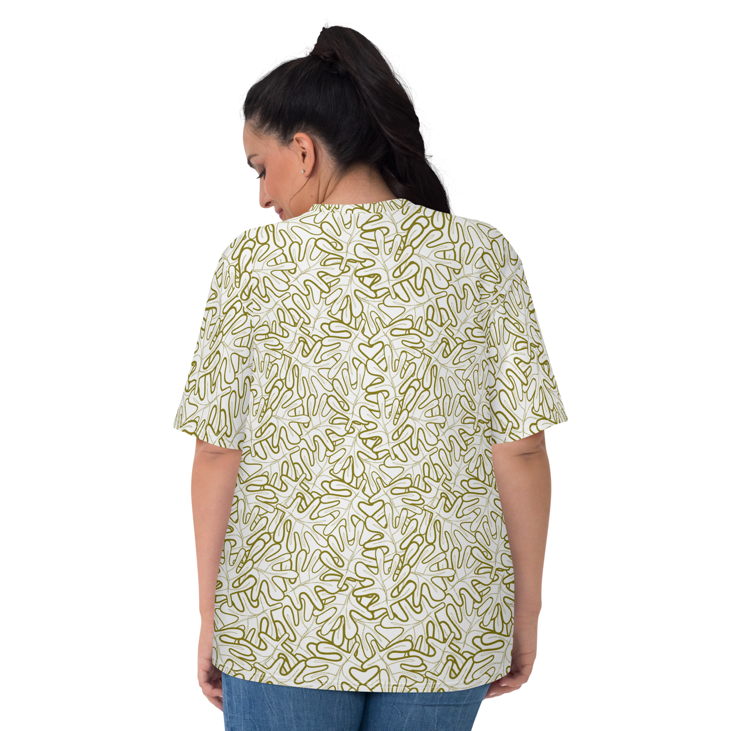 Colorful Fall Leaves | Seamless Patterns | All-Over Print Women's Crew Neck T-Shirt - #2