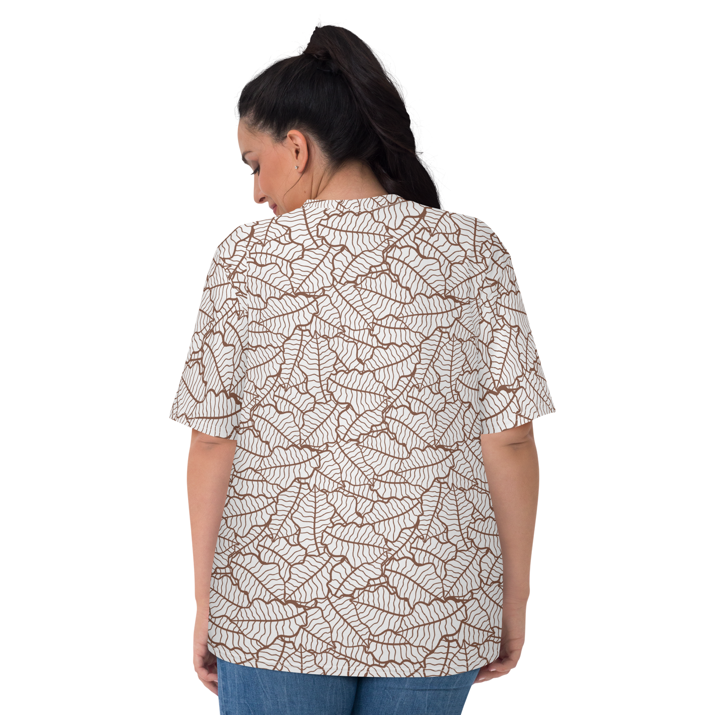 Colorful Fall Leaves | Seamless Patterns | All-Over Print Women's Crew Neck T-Shirt - #5