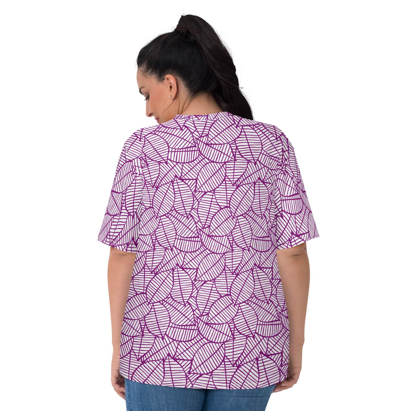 Colorful Fall Leaves | Seamless Patterns | All-Over Print Women's Crew Neck T-Shirt - #7
