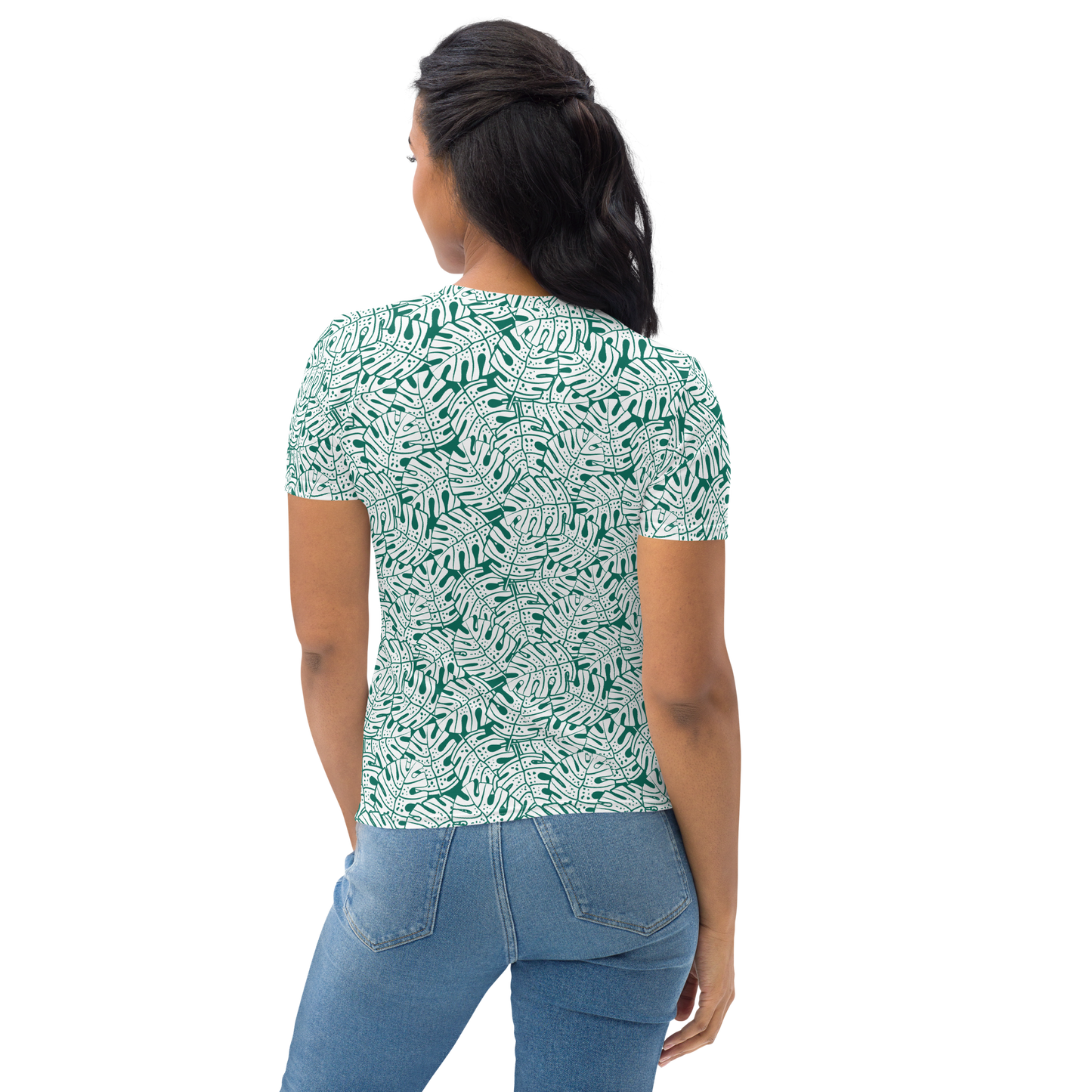 Colorful Fall Leaves | Seamless Patterns | All-Over Print Women's Crew Neck T-Shirt - #9