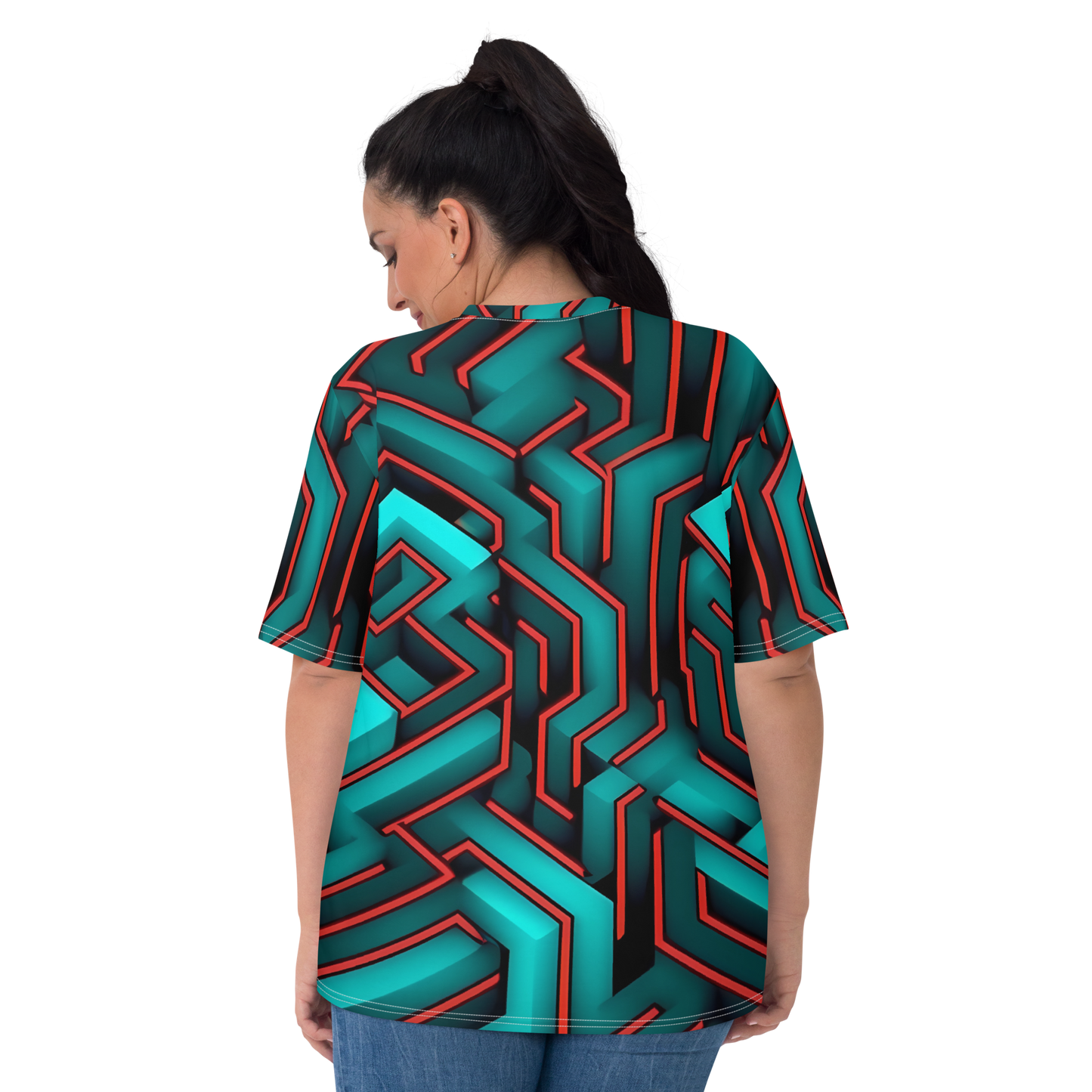 3D Maze Illusion | 3D Patterns | All-Over Print Women's Crew Neck T-Shirt - #2