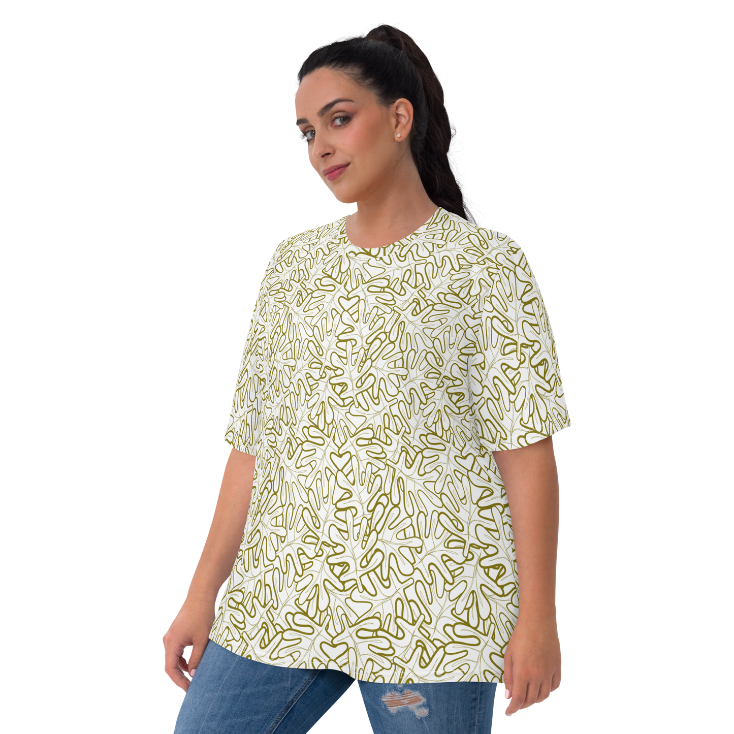 Colorful Fall Leaves | Seamless Patterns | All-Over Print Women's Crew Neck T-Shirt - #2