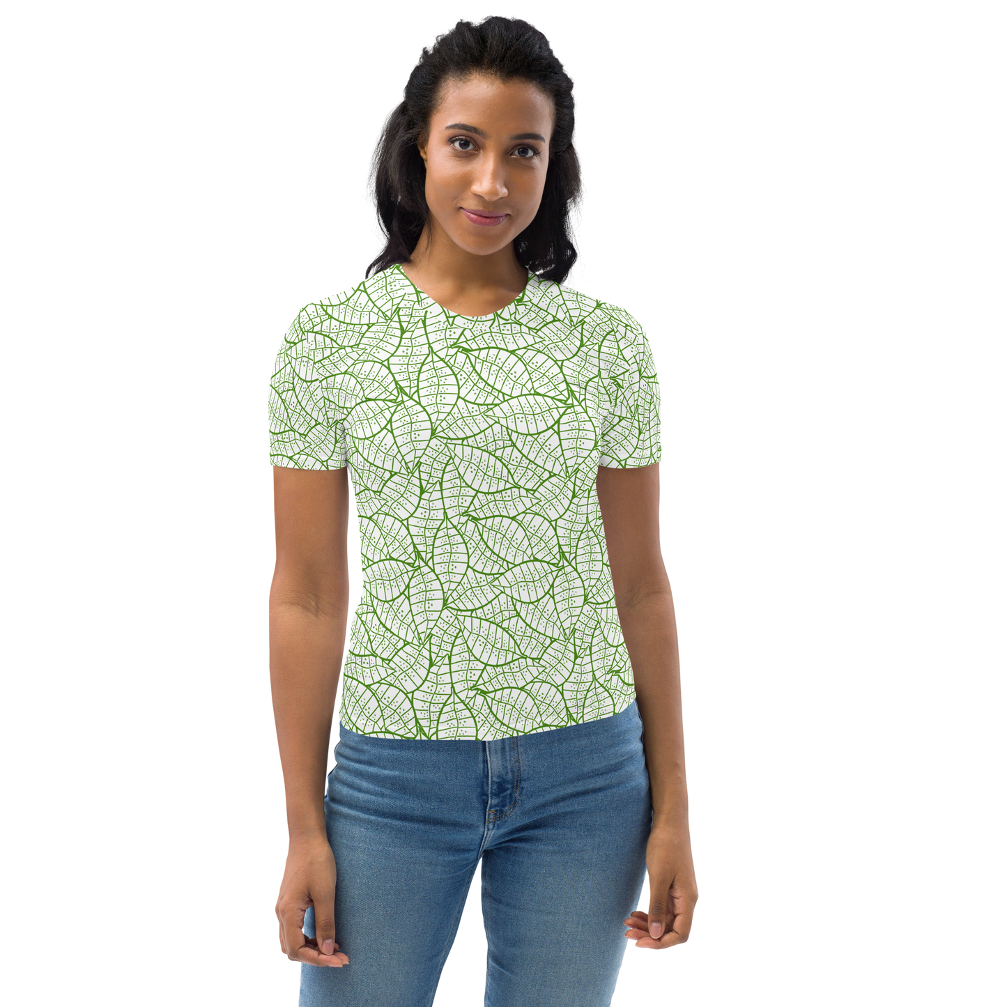 Colorful Fall Leaves | Seamless Patterns | All-Over Print Women's Crew Neck T-Shirt - #4