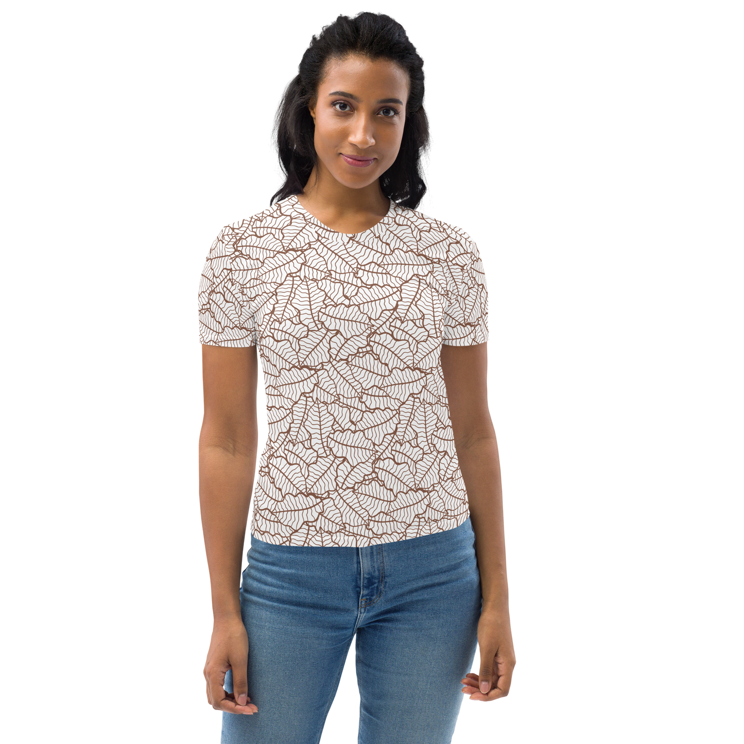 Colorful Fall Leaves | Seamless Patterns | All-Over Print Women's Crew Neck T-Shirt - #5