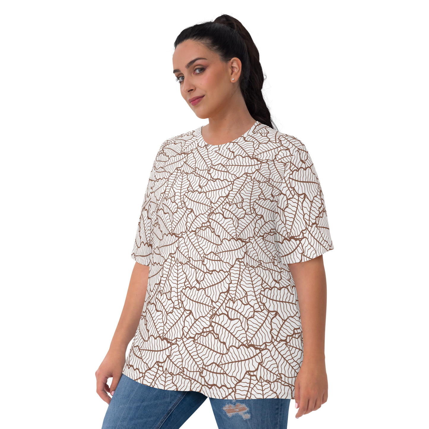 Colorful Fall Leaves | Seamless Patterns | All-Over Print Women's Crew Neck T-Shirt - #5