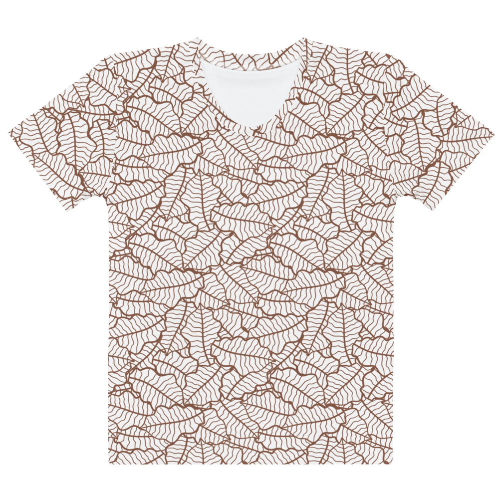 Colorful Fall Leaves | Seamless Patterns | All-Over Print Women's Crew Neck T-Shirt - #5