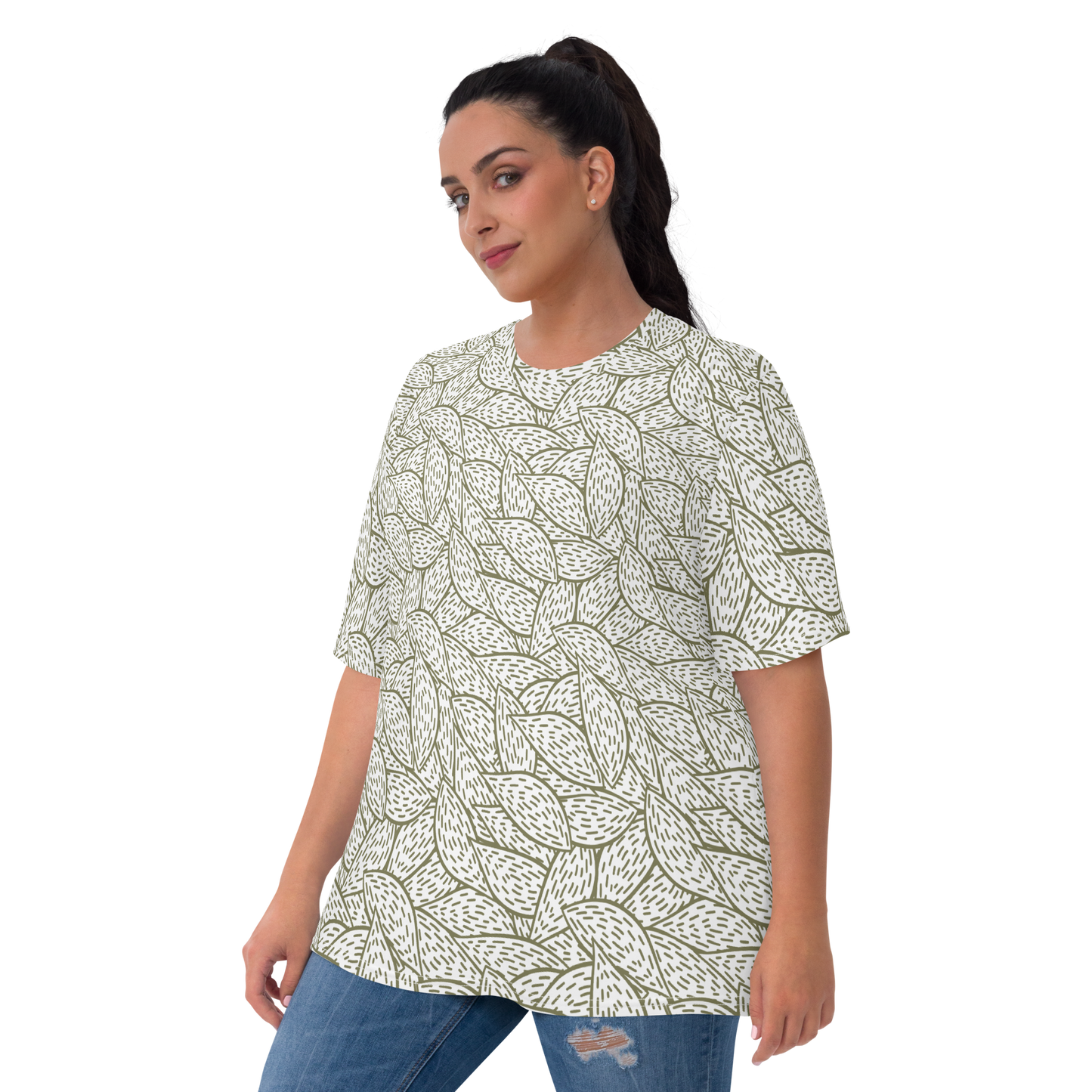 Colorful Fall Leaves | Seamless Patterns | All-Over Print Women's Crew Neck T-Shirt - #6