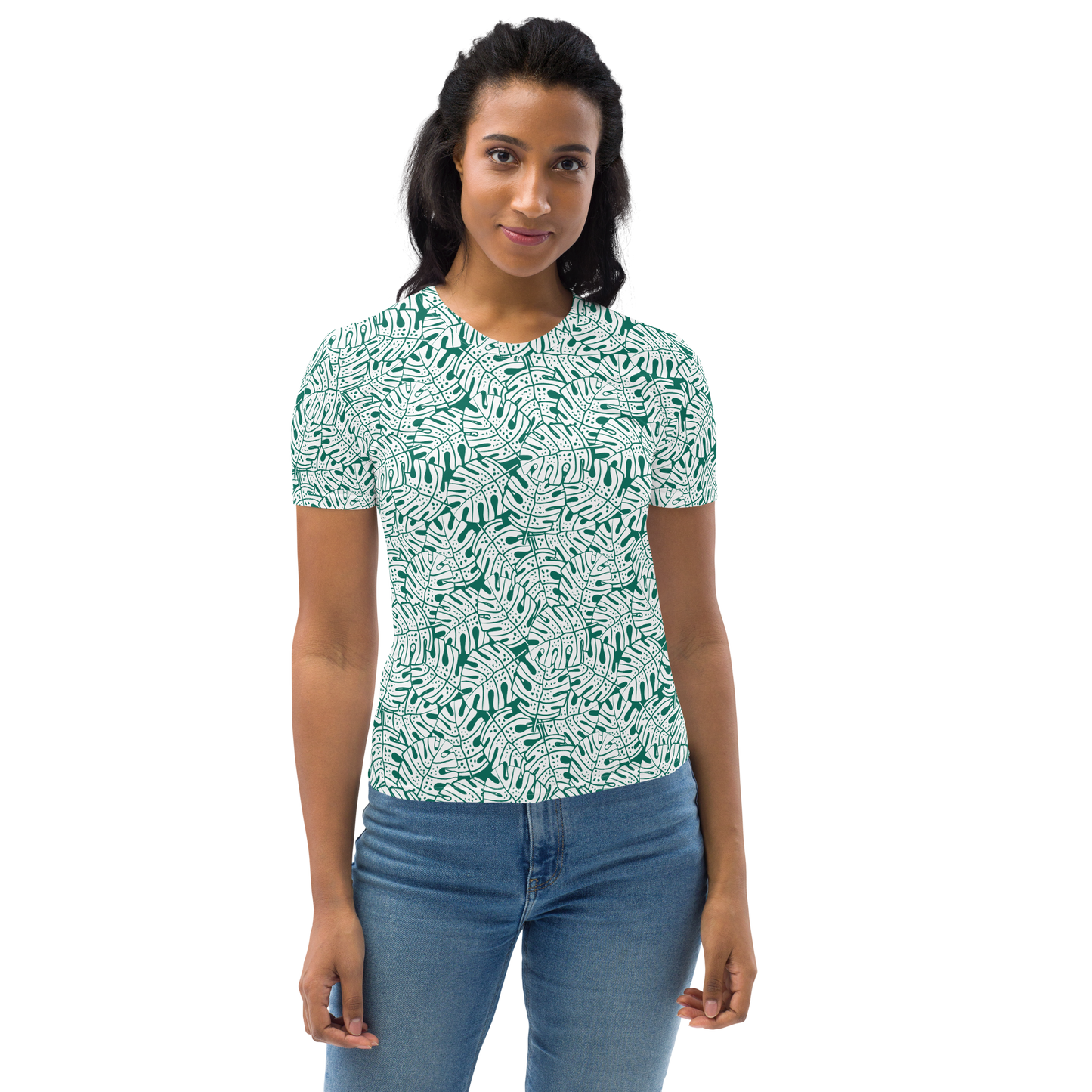 Colorful Fall Leaves | Seamless Patterns | All-Over Print Women's Crew Neck T-Shirt - #9
