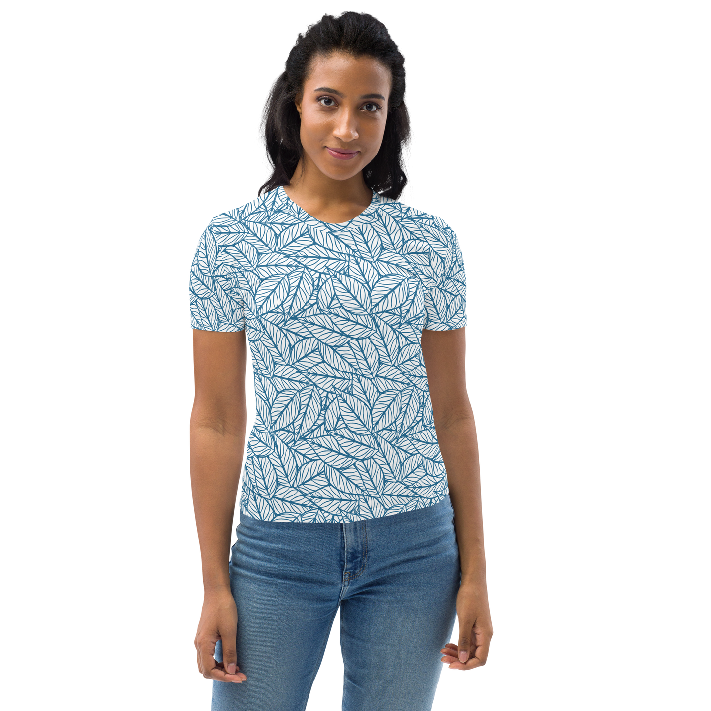 Colorful Fall Leaves | Seamless Patterns | All-Over Print Women's Crew Neck T-Shirt - #10